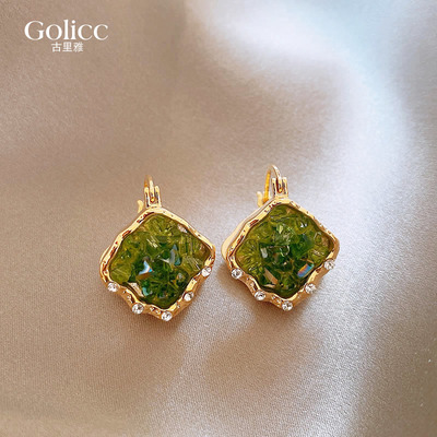 2025新款爆款轻奢高级感绿色耳饰