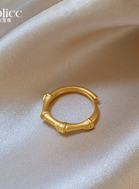 金色新中式竹节戒指巨好看的轻奢