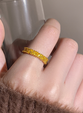 巨好看的小金山开口戒指小众设计