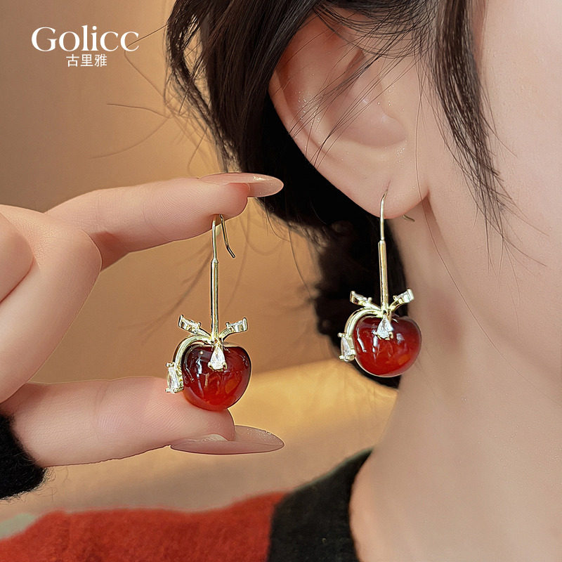 红色樱桃耳坠耳环女高级感轻奢耳饰适合冬天的耳钉超好看独特漂亮,饰品/流行首饰/时尚饰品新,耳环,淘宝优惠券,粉丝福利购,淘宝优惠卷