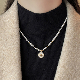 精致高级感轻奢小众珍珠毛衣项链吊坠女2026新款大气高档秋冬配饰