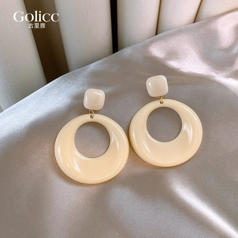 复古几何方糖镂空耳环轻奢高级感