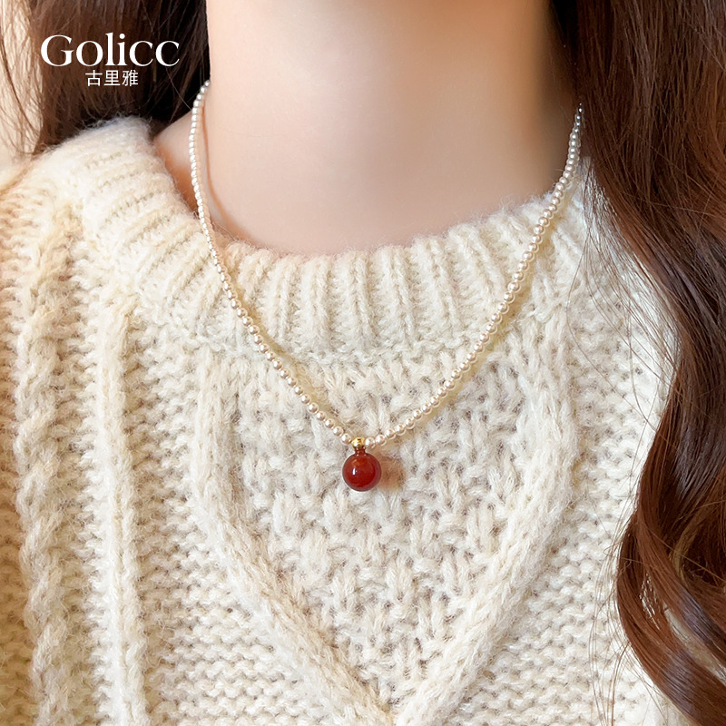 珍珠项链高级感轻奢小众毛衣链