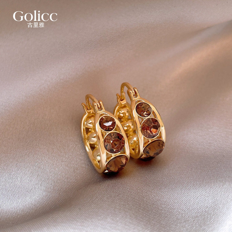 金色满钻圈圈耳扣耳环女2026新款爆款耳钉适合冬天的耳饰小众耳圈,饰品/流行首饰/时尚饰品新,耳环,淘宝优惠券,粉丝福利购,淘宝优惠卷