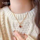 2025新款 玄学旺财葫芦项链女轻奢高级感毛衣链红色吊坠配饰品 爆款