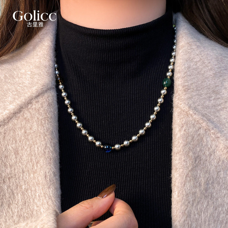 珍珠串珠项链大气高档高级感配饰