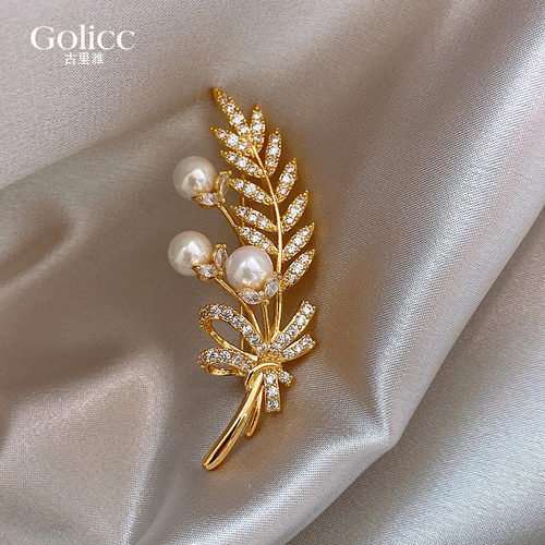 麦穗珍珠胸针高级感轻奢胸花别针