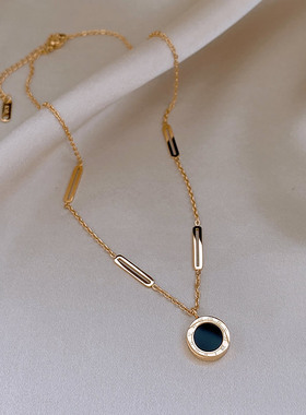 双面钛钢项链女款2026新款轻奢小众高级感长款毛衣链颈链装饰配饰