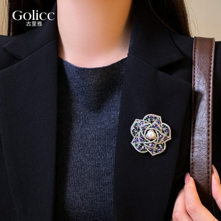 银色满钻珍珠花朵胸针女2026新款高端精致时尚别针配饰设计感小众