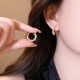 金色珍珠耳圈耳环女巨好看耳钉扣2026新款 轻奢高级感气质大气耳饰
