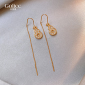 金色葫芦流苏耳钩招财耳环女高级感轻奢耳钉耳饰独特2026新款 爆款