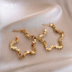 金色碎银子星星圈圈耳环女适合圆脸 耳饰 耳钉精致耳圈2026年新款