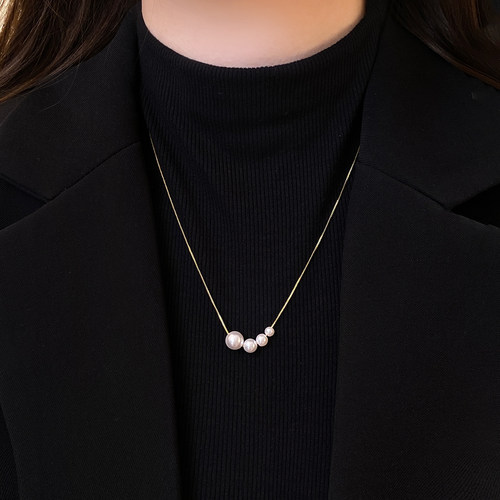 高级感轻奢小众百搭珍珠锁骨链