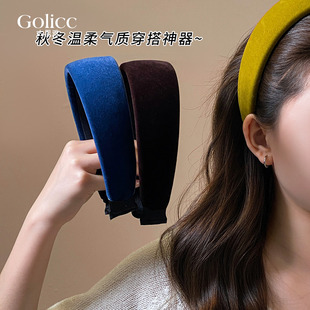 丝绒宽边高颅顶发箍女款高级感洋气时尚头箍发饰2025新款高端头饰