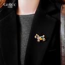 锆石小马胸针配大衣女2025新款 配饰 高档高级感轻奢华气质精致时尚