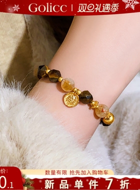 虎眼石水晶串珠手串轻奢小众精致