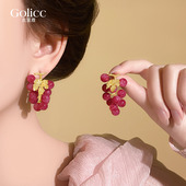 爆款 适合夏天 葡萄串珠耳环女独特耳钉2026年新款 设计感小众耳饰