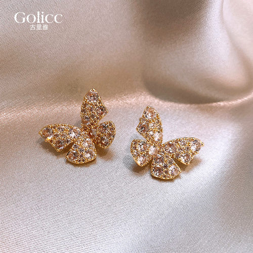 轻奢高级感满钻蝴蝶耳钉