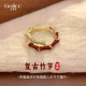 红色竹节戒指女轻奢高级感巨好看 小众设计新年旺财食指环本命年
