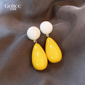 多巴胺黄色水滴耳钉女2026新款 高级感耳环巨好看独特漂亮耳饰 爆款