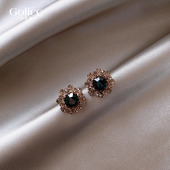 古里雅蓝宝石耳环女小众设计耳钉复古轻奢高级感耳饰2026新款 爆款