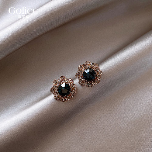 蓝宝石耳环小众设计高级感耳钉