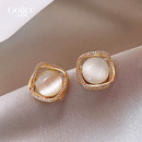 小猫眼石耳钉2025新款 小众独特耳环高级感气质轻奢复古耳饰女 爆款