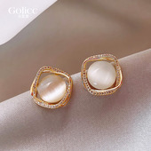 小猫眼石耳钉2026新款 爆款 小众独特耳环高级感气质轻奢复古耳饰女