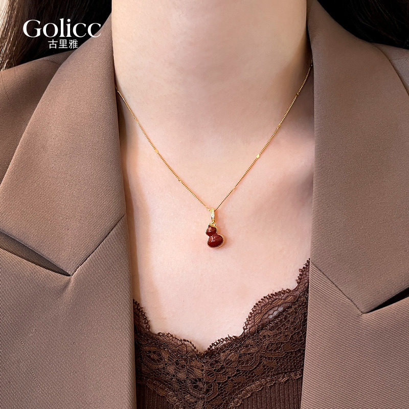 金色葫芦微镶吊坠项链女款2026新款锁骨链高级感轻奢小众日常百搭
