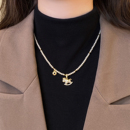 金色小马珍珠项链女高级感轻奢小众2025新款 颈链 秋冬天配饰毛衣