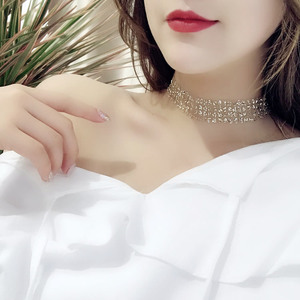 两片丝带个性choker项链颈链