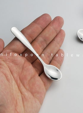 特小号迷你勺304不锈钢咖啡勺8cm小巧短柄小勺子调味料药粉勺家用