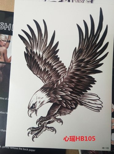 隐形遮痕霸气老鹰图腾纹身贴防水