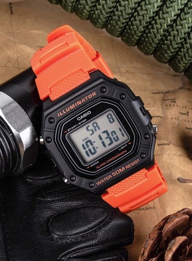 CASIO卡西欧 经典小方块 户外运动防水电子手表 学生 情侣款