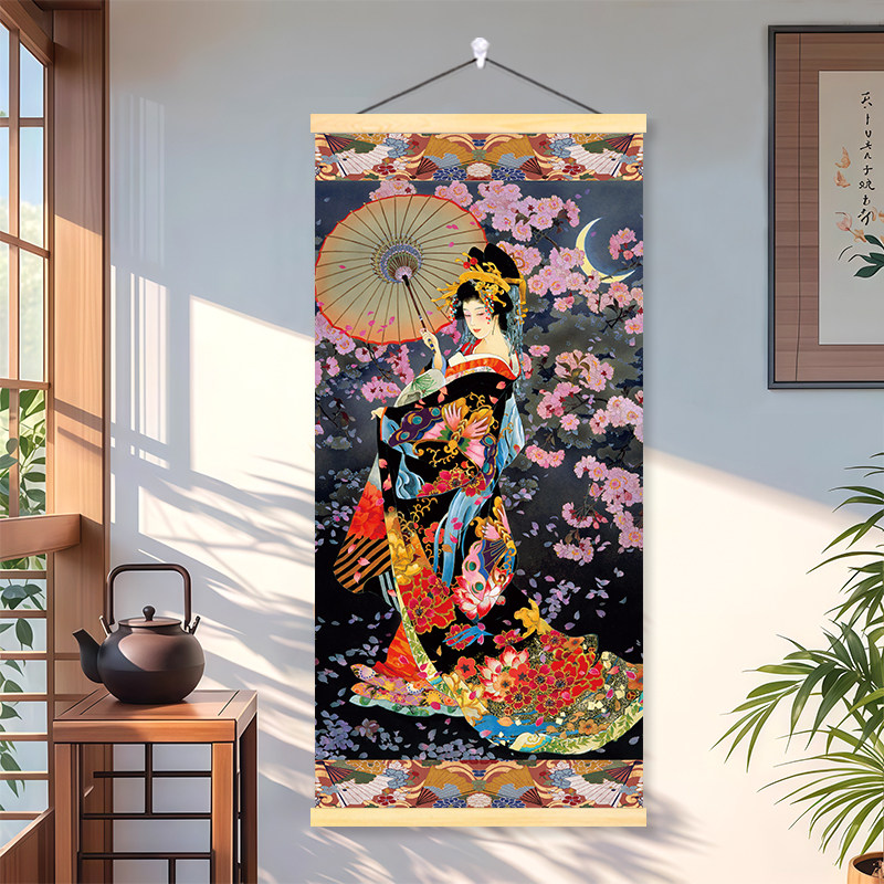 日式浮世绘仕女图挂画日本料理寿司店居酒屋玄关卧室艺妓图装饰画