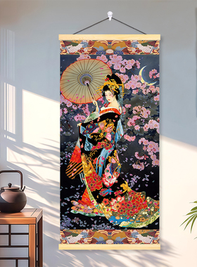 日式浮世绘仕女图挂画日本料理寿司店居酒屋玄关卧室艺妓图装饰画
