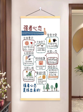 强者心态是练出来的拒绝精神内耗挂画就是命好耗正能量情绪装饰画