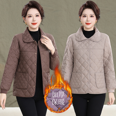 妈妈羽绒棉服女居家棉袄外套保暖