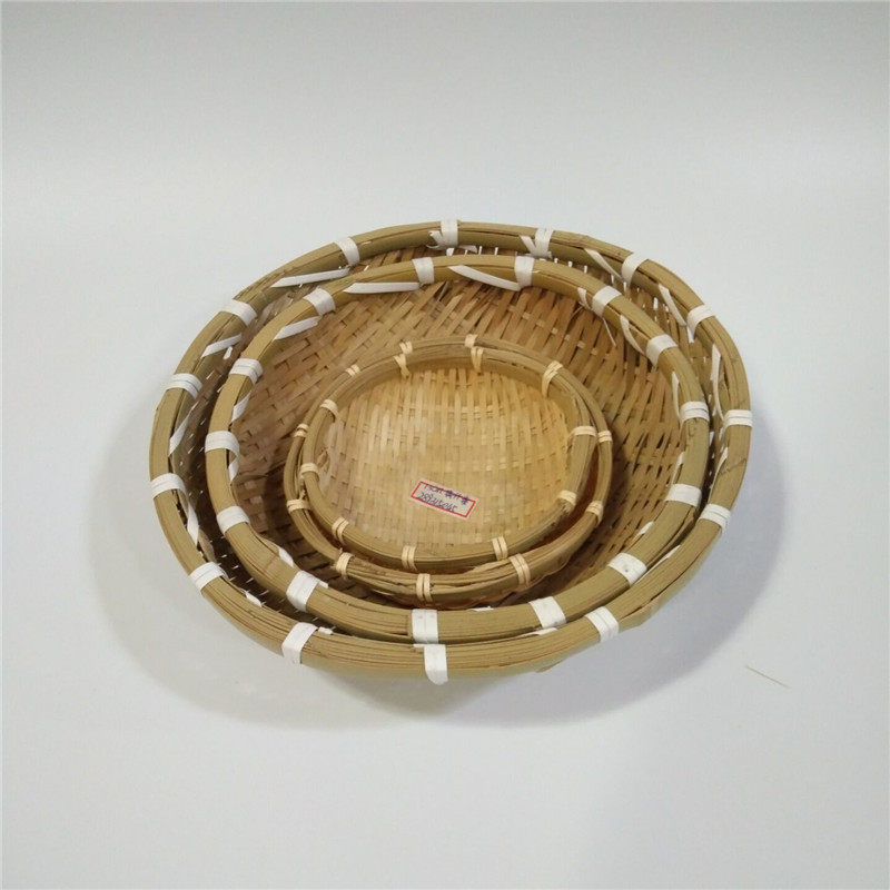 竹编筐 纯手工竹筐 沥水筐 晾晒筐 水果干果蔬菜筐 深底圆筐 竹筐