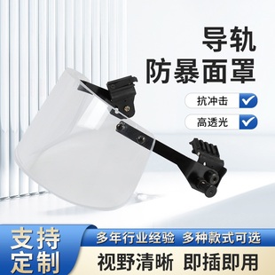 GA2级战术防弹面罩NIJ 3A级米奇头盔防弹玻璃导轨面罩防破片面罩