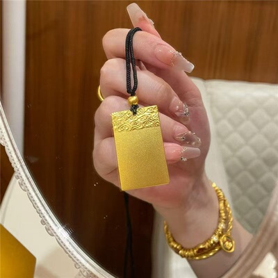 合金吊坠 南非矿金【无事牌吊坠】孟加拉赤金北欧金锡金 里外一色