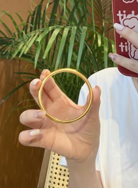 合金手镯 南非矿金【泥鳅背手镯】孟加拉赤金北欧金里外一色