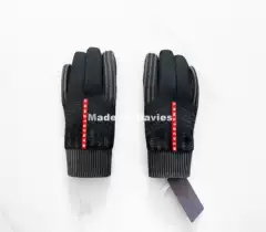 Dvsclk Black Sports Prd Winter Knitted Linea Rossa Logo Printed Ski Gloves to Heattech