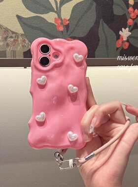 ins简约多巴胺立体爱心适用iphone15苹果16pro手机壳17promax新款11女款13pro日韩14高级17防摔12pro全包软壳