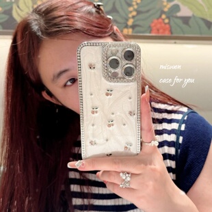 ProMax防摔套 plus女款 超好看立体镶钻樱桃蝴蝶结适用iPhone17promax苹果16手机壳15pm新款 14网红12高级13爆款