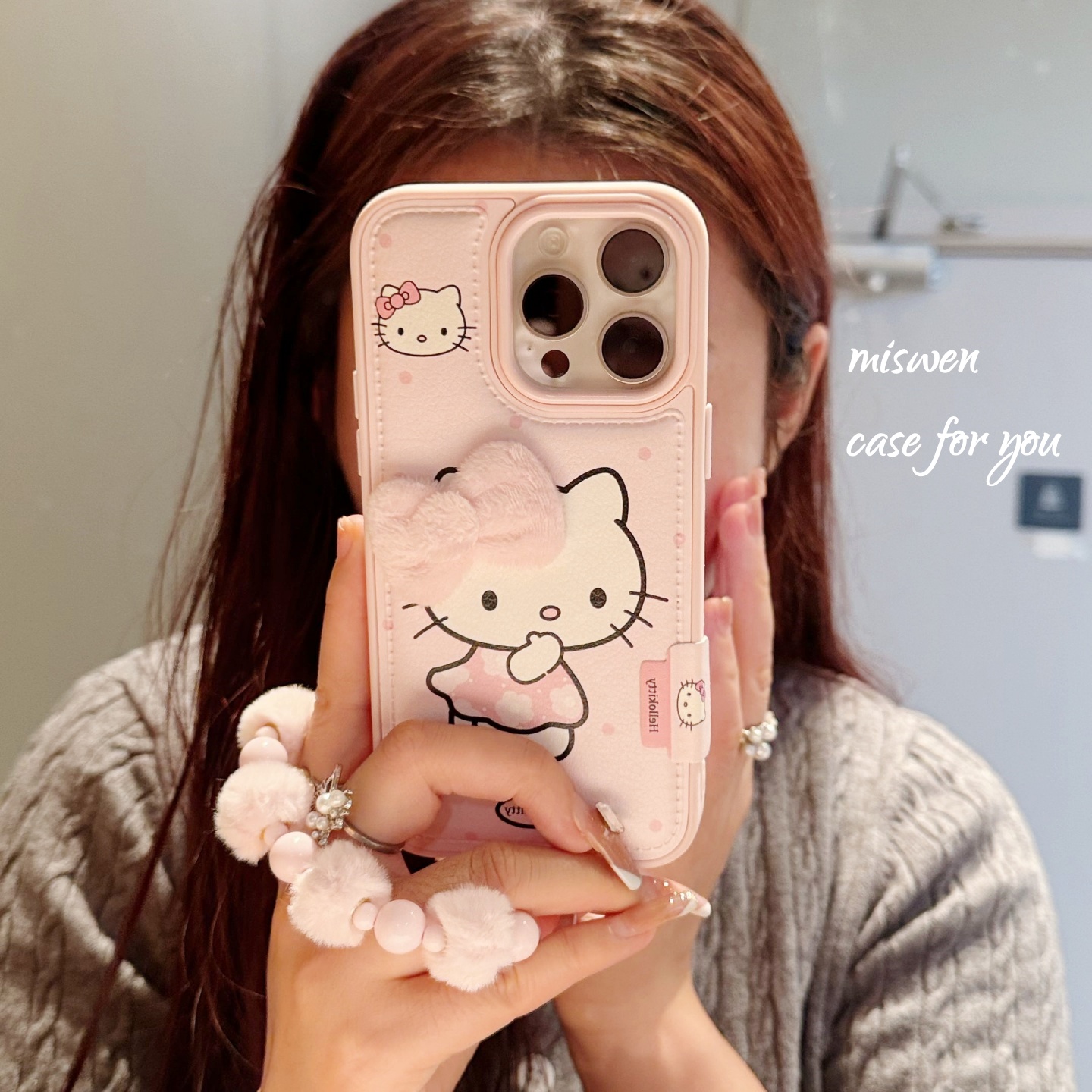 甜美可爱少女粉蝴蝶结花裙猫咪适用iPhone17promax苹果16pro手机壳15pro卡通14pro女款13pro童趣创意新款防摔