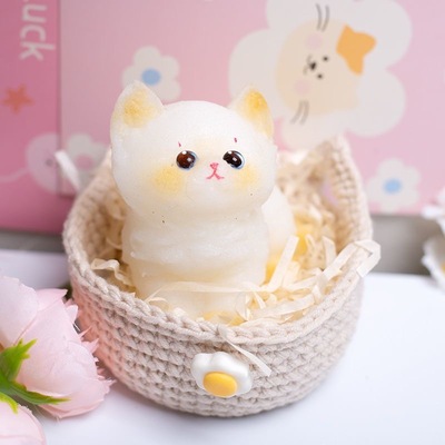 仿真猫咪捏捏乐硅胶减压玩具女生糯糯小玩偶解压宠物小猫定制礼物