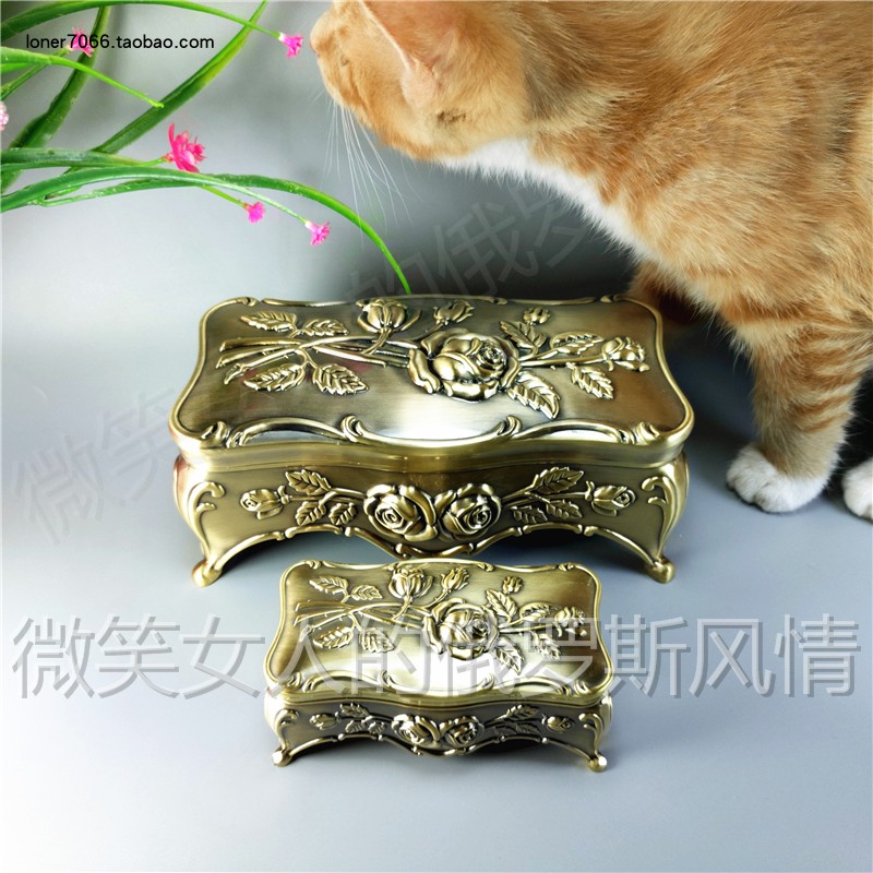 俄罗斯首饰盒长方形玫瑰花大号图片