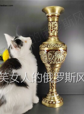 特价俄罗斯r4锡金属高厘米插花瓶