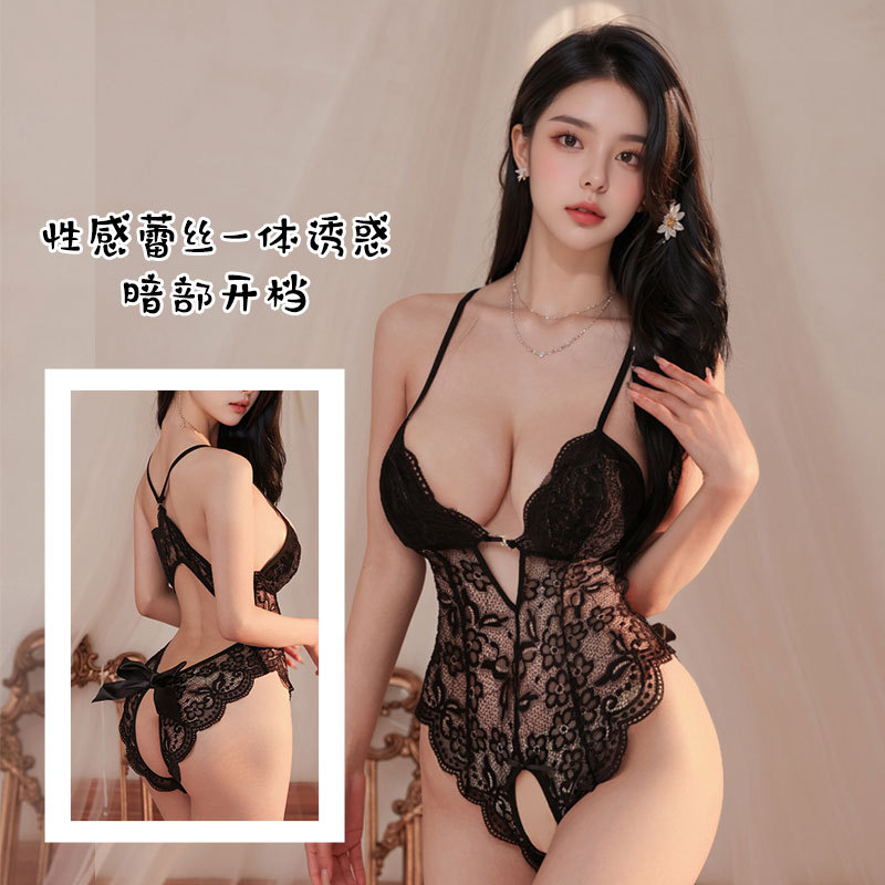 性感睡衣高级感大码免脱蕾丝透视制服小胸睡裙qqny情调趣味内衣